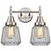 Caden Chatham 15.25"W 2 Light Satin Nickel Bath Vanity Light w/ Clear