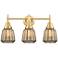 Caden Chatham 24.25" Wide 3 Light Gold Bath Vanity Light w/ Mercury Sh