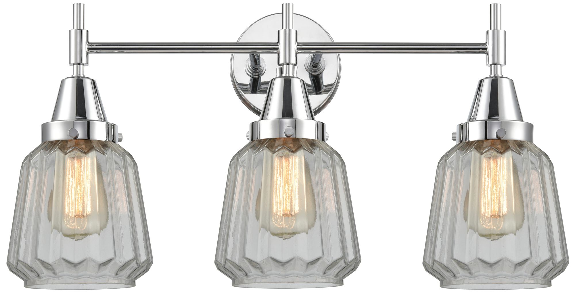 Caden Chatham 24.25"W 3 Light Polished Chrome Bath Light w/ Clear Shad