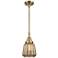 Caden Chatham 7" Wide Antique Brass Stem Hung Mini Pendant w/ Mercury