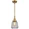 Caden Chatham 7" Wide Brushed Brass Stem Hung Mini Pendant w/ Clear Sh
