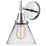 Caden Cone 11.25" High Polished Chrome Sconce w/ Clear Shade