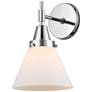 Caden Cone 11.25" High Polished Chrome Sconce w/ Matte White Shade