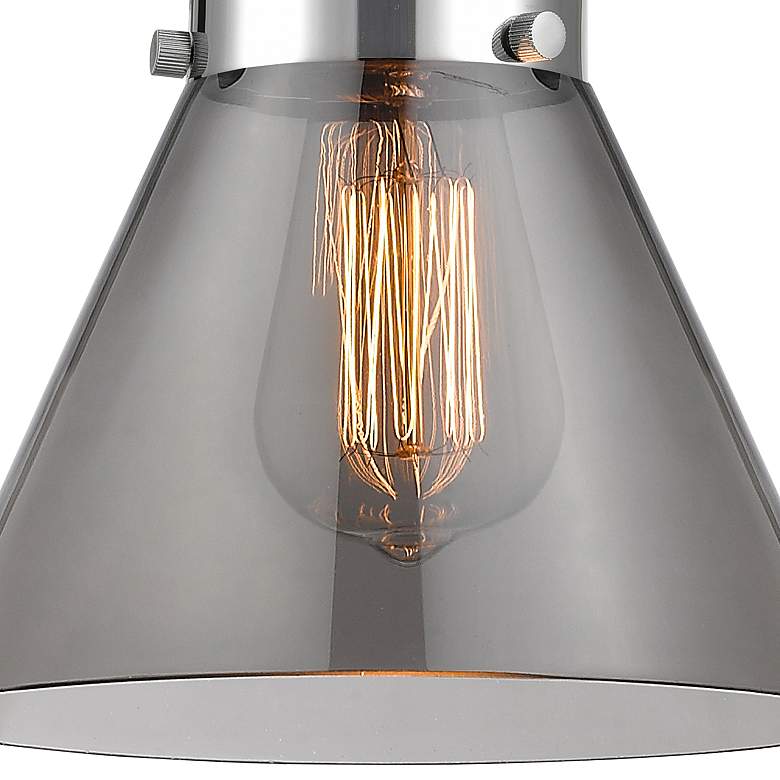 Image 2 Caden Cone 11.25" High Polished Chrome Sconce w/ Plated Smoke Shade more views