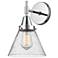 Caden Cone 11.25" High Polished Chrome Sconce w/ Seedy Shade