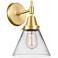 Caden Cone 11 1/4" High Satin Gold Wall Sconce
