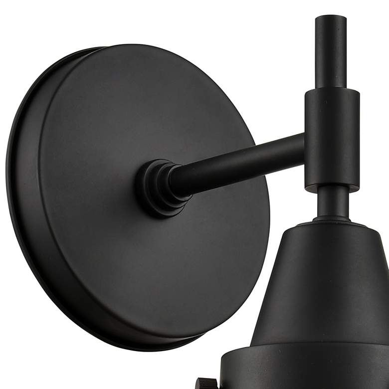 Image 2 Caden Cone 11" High Matte Black Sconce w/ Clear Shade more views