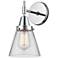 Caden Cone 11" High Polished Chrome Sconce w/ Clear Shade