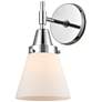 Caden Cone 11" High Polished Chrome Sconce w/ Matte White Shade