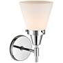 3_Caden Cone 11" High Polished Chrome Sconce w/ Matte White Shade more views