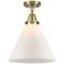 Caden Cone 12" Flush Mount - Antique Brass - Matte White Shade