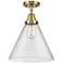 Caden Cone 12" Flush Mount - Antique Brass - Seedy Shade