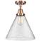 Caden Cone 12" LED Flush Mount - Antique Copper - Seedy Shade