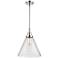 Caden Cone 12" Wide Polished Chrome Stem Hung Mini Pendant w/ Seedy Sh