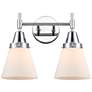 Caden Cone 15.25"W 2 Light Polished Chrome Bath Vanity Light w/ White