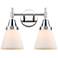 Caden Cone 15.25"W 2 Light Polished Chrome Bath Vanity Light w/ White