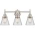 Caden Cone 24.25"W 3 Light Satin Nickel Bath Vanity Light w/ Clear Sha