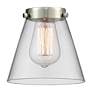 3_Caden Cone 24.25"W 3 Light Satin Nickel Bath Vanity Light w/ Clear Sha more views