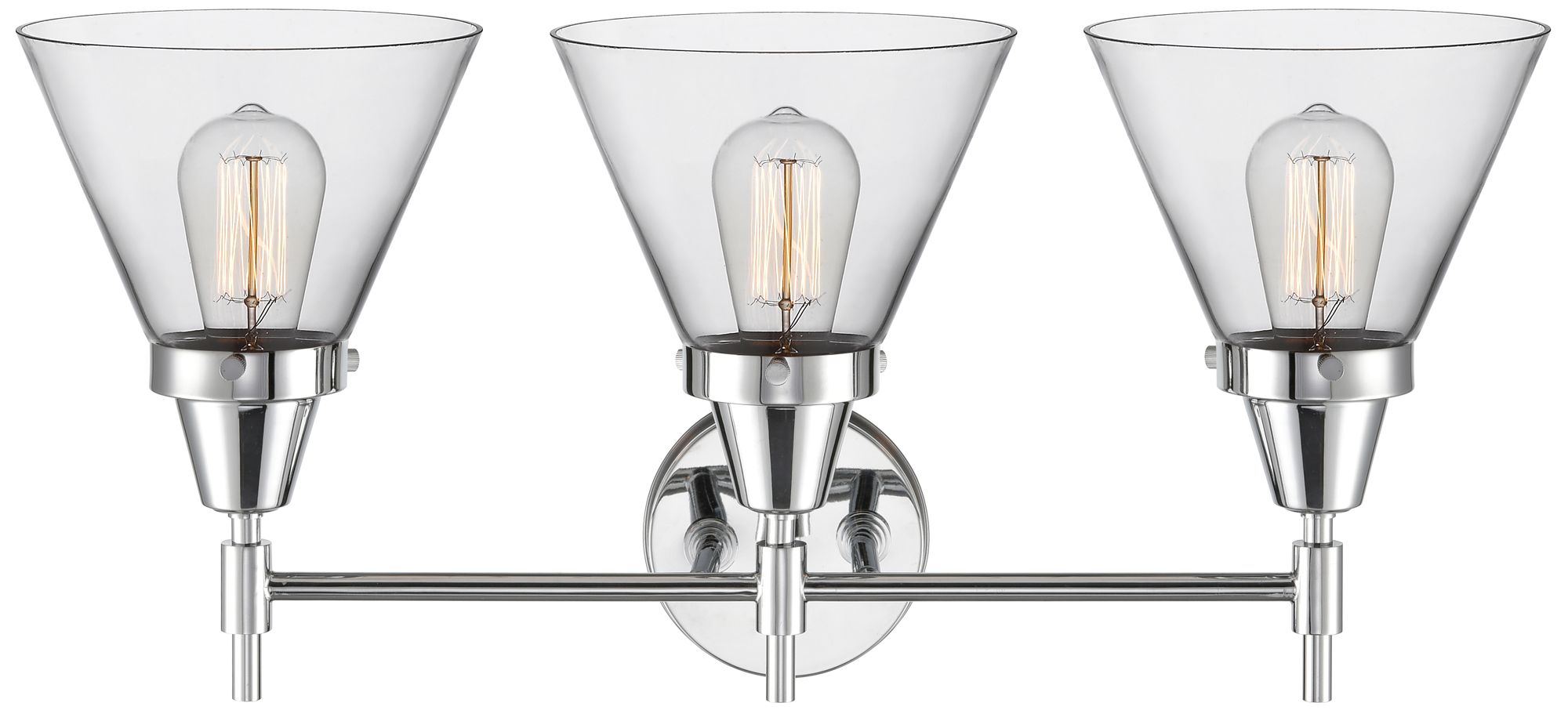 Image 2 Caden Cone 25.75"W 3 Light Polished Chrome Bath Vanity Light w/ Clear  more views