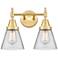 Caden Cone 6" 2 Light 15" Bath Light - Satin Gold - Clear Shade