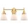 Caden Cone 6" 3 Light 24" LED Bath Light - Satin Gold - Matte Whi