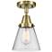 Caden Cone 6" Flush Mount - Antique Brass - Seedy Shade