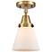 Caden Cone 6" Flush Mount - Brushed Brass - Matte White Shade