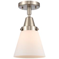 Caden Cone 6" Flush Mount - Brushed Satin Nickel - Matte White Shade