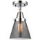 Caden Cone 6" Flush Mount - Polished Chrome - Plated Smoke Shade