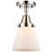 Caden Cone 6" Flush Mount - Polished Nickel - Matte White Shade