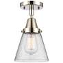 Caden Cone 6" Flush Mount - Polished Nickel - Seedy Shade
