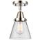 Caden Cone 6" Flush Mount - Polished Nickel - Seedy Shade