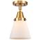 Caden Cone 6" Flush Mount - Satin Gold - Matte White Shade