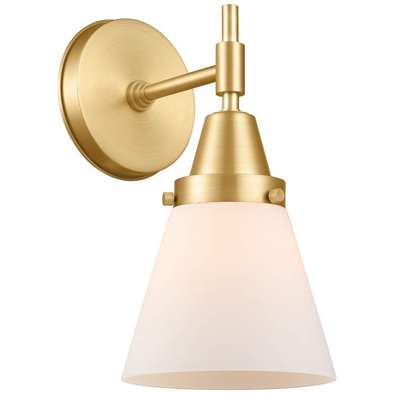 Image 1 Caden Cone 6 inch Incandescent Sconce - Gold Finish - Matte White Shade