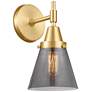 Caden Cone 6" Incandescent Sconce - Gold Finish - Plated Smoke Shade