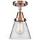 Caden Cone 6" LED Flush Mount - Antique Copper - Clear Shade