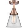 Caden Cone 6" LED Flush Mount - Antique Copper - Clear Shade