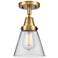 Caden Cone 6" LED Flush Mount - Brushed Brass - Clear Shade