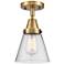 Caden Cone 6" LED Flush Mount - Brushed Brass - Seedy Shade