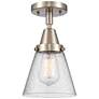 Caden Cone 6" LED Flush Mount - Brushed Satin Nickel - Seedy Shade