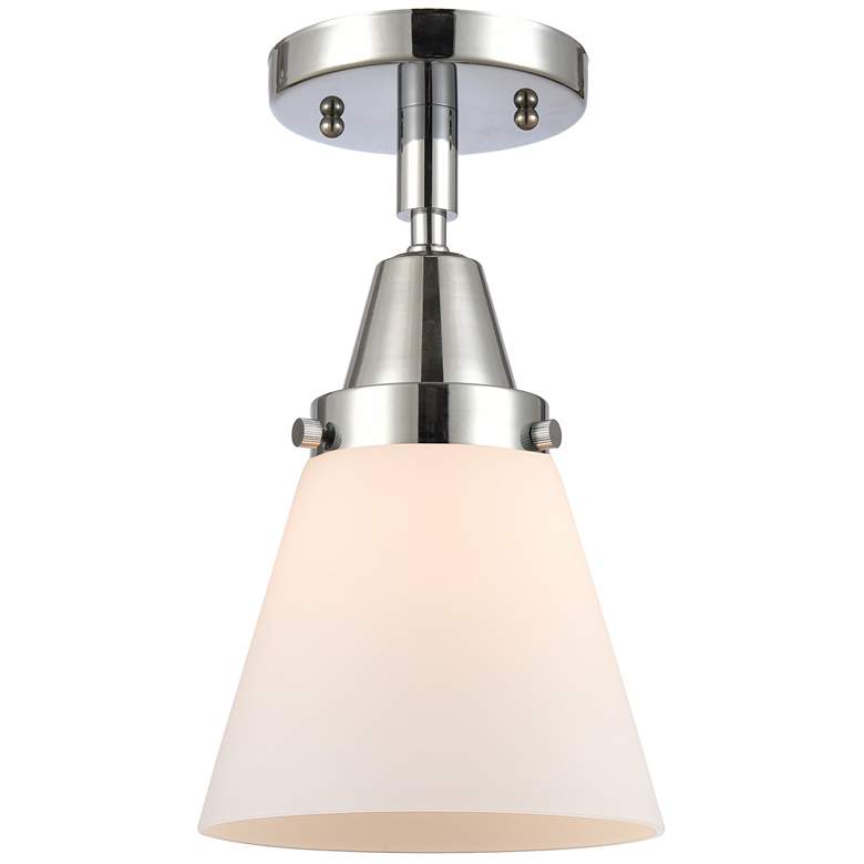 Image 1 Caden Cone 6" LED Flush Mount - Polished Chrome - Matte White Shade