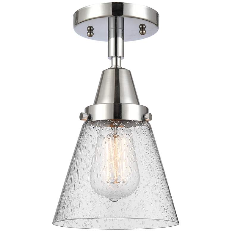 Image 1 Caden Cone 6" LED Flush Mount - Polished Chrome - Seedy Shade