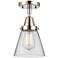 Caden Cone 6" LED Flush Mount - Polished Nickel - Clear Shade