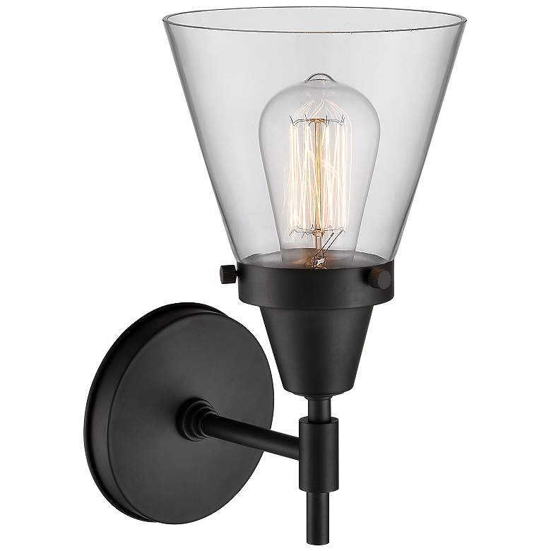 Image 2 Caden Cone 6" LED Sconce - Matte Black Finish - Clear Shade more views