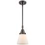 Caden Cone 6" Wide Bronze Stem Hung Mini Pendant w/ Matte White Shade