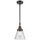 Caden Cone 6" Wide Oil Rubbed Bronze Stem Hung Mini Pendant w/ Seedy S