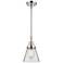 Caden Cone 6" Wide Polished Chrome Stem Hung Mini Pendant w/ Clear Sha