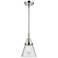 Caden Cone 6" Wide Polished Chrome Stem Hung Mini Pendant w/ Seedy Sha