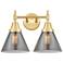 Caden Cone 8" 2 Light 17" LED Bath Light - Satin Gold - Plated Sm