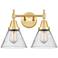 Caden Cone 8" 2 Light 17" LED Bath Light - Satin Gold - Seedy Sha